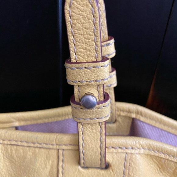 VINTAGE 1990’s DOONEY & BOURKE AUTHENTIC PEBBLE LEATHER HANDBAG TOTE | RARE FIND - Picture 12 of 14
